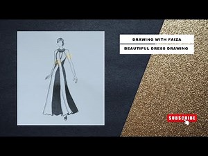 How to Draw a Beautiful Dress | Fashion Illustration Sketches | Easy Pencil Drawing for Beginners