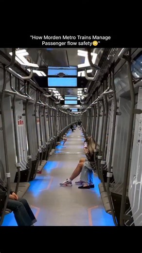 World_War on Instagram: "This video shows the interior of a metro train carriage, which is part of a rapid transit system used in urban areas. Metro systems are high-capacity public transport typically running on electric railways, often underground or elevated, to connect different parts of a city and its suburbs. The carriage appears modern, with blue floor lighting and screens displaying what looks like a spaceship from a digital display, suggesting a themed or immersive experience. Passenger