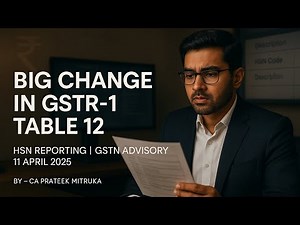 New GSTN Advisory on Change in GSTR-1 Table 12 HSN Reporting