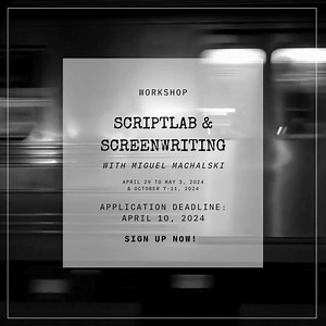 SCREENWRITING WORKSHOP Don't forget to sign up for ou ScriptLab and screenwriting workshop with Miguel Machalski! During two sessions of five days each, participants of this workshop will explore, question, and experiment with the challenges of scriptwriting, whether for fiction, documentary, or series. In this new format, we will establish the foundations of scriptwriting, focusing on the development process, dramatic choices, and their impact on storytelling through a combination of theoretica