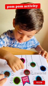 “Fun Pom Pom Activity for kids! 🎨✨ This simple fine motor skills game helps with color recognition, hand-eye coordination, and concentration. Let your little one enjoy learning through play!#PomPomActivity #FineMotorSkills #ToddlerLearning #HandsOnLearning #DIYKidsActivity #EarlyLearning #MontessoriAtHome” | Renu Bala