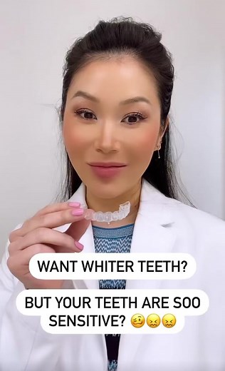 QUICK TIP for sensitive souls. Use a reineralization gel or sensitivity toothpaste as a treatment! #teethwhitening #dentist #toothpaste