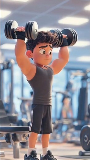 3D Gym Workout Transformation 💪 | Cartoon Fitness Motivation