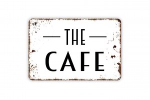 The Cafe Sign or Sticker | Coffee Bar Wall Art | Kitchen Cafe Decor | Home Coffee Station Sign | Metal Sign or Vinyl Decal - Etsy