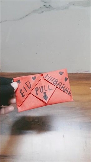 Eid Mubarak greeting card/Diy. surprise message card for Eid#pull tab origami envelope card