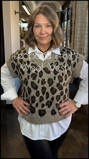 Effortless warmth, soft texture, and just the right amount of bold. 🤍 This brushed wool leopard vest layers beautifully — whether over a long sleeve tee, a crisp button-down, or your favorite turtleneck. Lightweight, cozy, and elevated… the perfect in-between piece for now and later. Available in store online. . . . Comment LEOPARD and I’ll send you the link. ✨ | Modish Maven Boutique