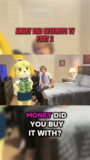 Isabelle Wynsten Female CGI Replaced Angry Dad Male Isabelle Smashed TV Animal Crossing: New Leaf