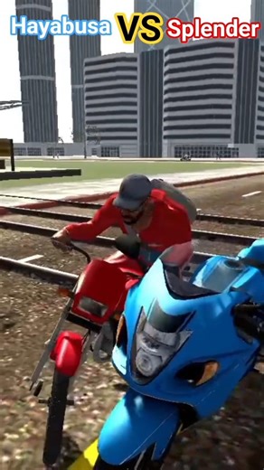 Indian bikes driving 3d game Hayabusa VS Splender race 😍😱 who is win 🤔