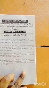 MSc physics 2nd semester syllabus Atomic & Molecular Physics #exam