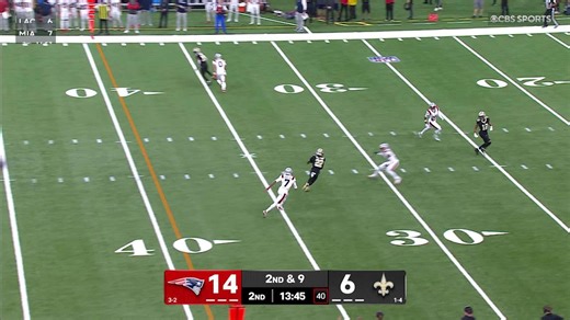 Rattler lasers 17-yard pass over the middle to Rashid Shaheed | Saints-Patriots Highlights