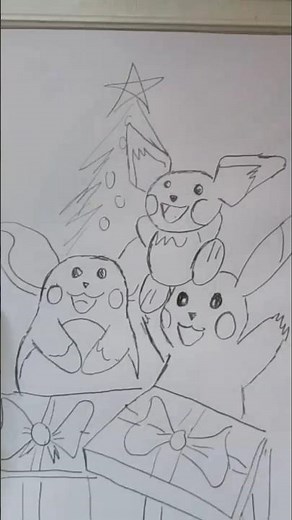 COMO DESENHAR PIKACHU, PICHU E RAICHU NO NATAL! 🎁⚡ #Pokémon #PIKACHU #PICHU #RAICHU