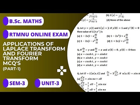 Mcq's on Applications of Laplace transform and Fourier transform for B.Sc.|RTMNU|Part-1| B.Sc.Maths