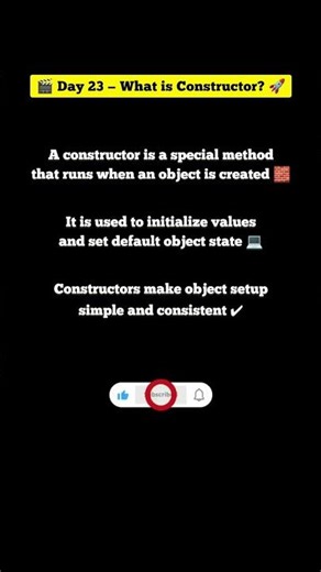 🎬 Day 23 — What is Constructor? 🚀 Constructor Interview Questions shorts #youtube