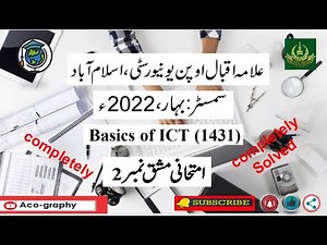 AIOU Code 1431 Solved Assignment No.2 Spring 2022 || Subject: Basics Of ICT (Eng) || Level:B.A/B.com