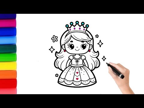 How to Draw Easy Princess - Cute Little Princess Drawing