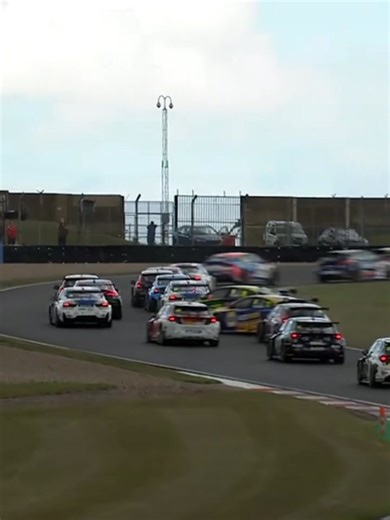 The moment race two began to unfold… 🫣 One incident, three cars in the gravel, Safety Car out — the first domino to fall setting the Wall of Rain race in motion! #BTCC | BTCC