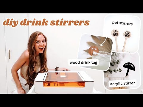 DIY DRINK STIRRERS WITH THE GLOWFORGE AURA 🧡🥂 | DIY Wedding Decor Drink Tags & Drink Stirrer