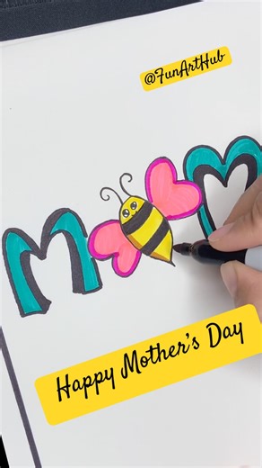 How to Draw Mom with a Bee #easydrawing #mothersdaydrawing #shorts