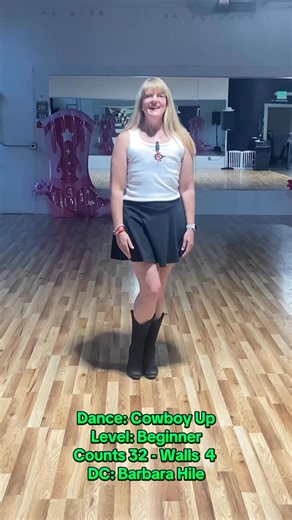 Review with instructor: Susan Dance: Cowboy Up Level: Beginner Counts 32 - Walls 4 DC: Barbara Hile Stepsheet: https://www.copperknob.co.uk/stepsheets/86834/cowboy-up Song: Cowboy Up By: Jill Johnson | Seattle Line Dance