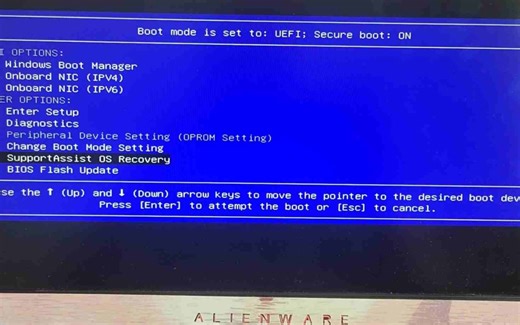戴尔外星人X14r1 r2原厂预装Windows11系统自带F12 Support assist OS Recevory恢复功能