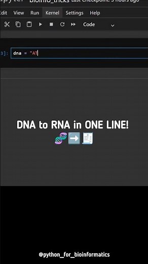 DNA to RNA Transcription in one line in Python