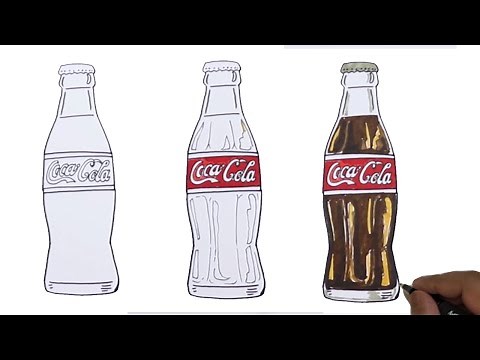 How to draw a Coca-Cola Bottle easy./ Easy Coca-Cola bottle drawing.