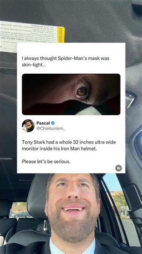 ￼ Spider-Man has so much space inside that mask ￼