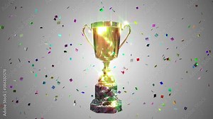 trophy celebration confetti loop animation Stock Video