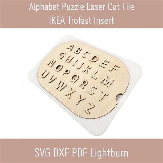 Alphabet Puzzle Laser Cut File – Ikea Trofast Insert – 26 Capital Letters – SVG DXF PDF Lightburn – 3mm Plywood – Instant Digital Download - Etsy