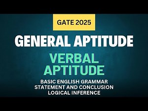 🔥VERBAL APTITUDE for GATE 2025| General aptitude