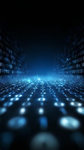 A mesmerizing visual representation of binary code flowing dynamically, creating an immersive tunnel of light and technology that embodies the essence of digital culture | Premium Stock Video Footage