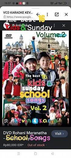 VCD KARAOKE : (ORIGINAL) The Best 16 Kids & Sunday School Songs[Volume.02] Kevin & Karyn | Maranatha