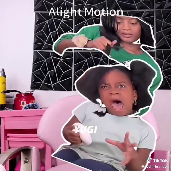 #AlightMotion #viral #popular #tweenslop ts was rushed and quick | girl screaming while getting hair done meme