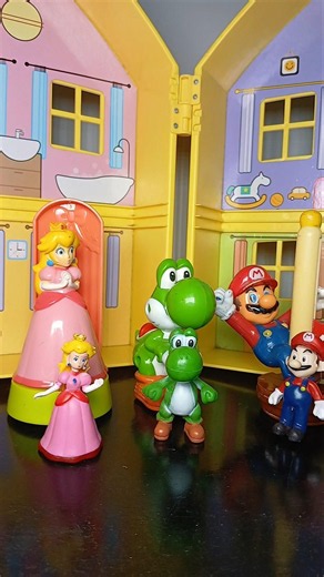 Mario Yoshi and Peach junior!! #supermario #yoshi #funny