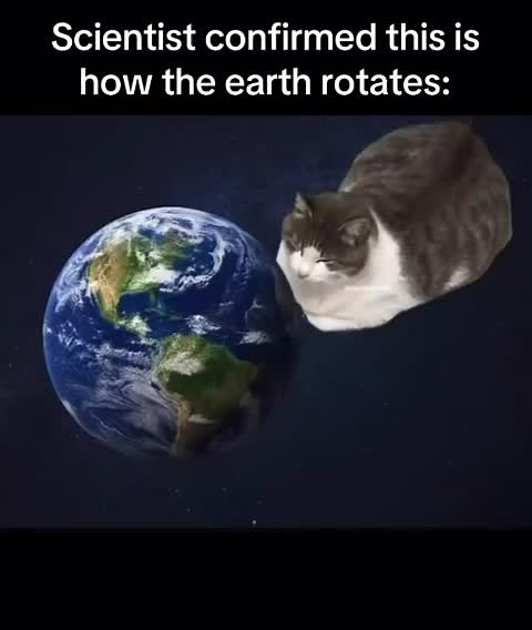 Earth Rotating Meme with Cat — Funny CatSoftTikTok Clip