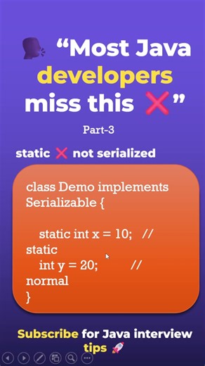 Most Java Developers Miss This ❌ | static serialization
