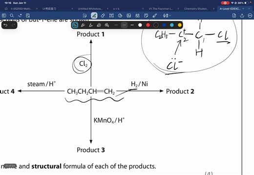 Halogenation/hydrogenation/oxidative addition/hydration-U1-chemistry