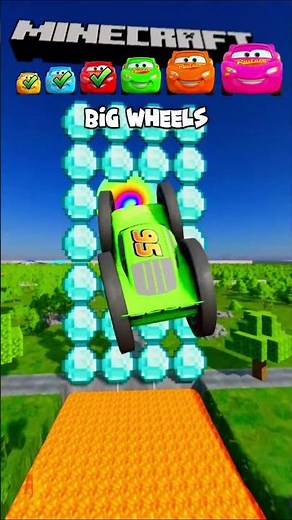 🌈Tiny Car Jump the Diamond Portal… and GROWS to IMPOSSIBLE SIZE!🌈#shorts #beamngdrive
