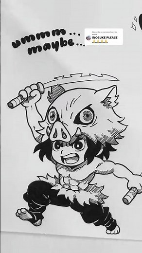 Inosuke Hashibira Drawing | Demon Slayer Speed Art #anime #drawing #animedrawing #inosuke #demonslay