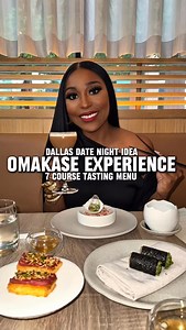 7 Course Omakase Tasting Menu 🍱🥢 If you’re looking for a unique date night experience in Dallas, check out DOMODOMO! Everyone in the restaurant is eating the exact same thing. This is a 7 course omakase tasting experience that is curated with a fusion of Japanese and Korean flavors. Here’s What We Tried: Course 1: Amuse Course 2: Hirame Mulhoe Course 3: Scallop Juk Course 4: American Wagyu Yukhoe Course 5: Branzino or A5 Wagyu $38 Course 6: Hwe Dupbap Course 7: (Dessert) Hojicha Pudding and Gr