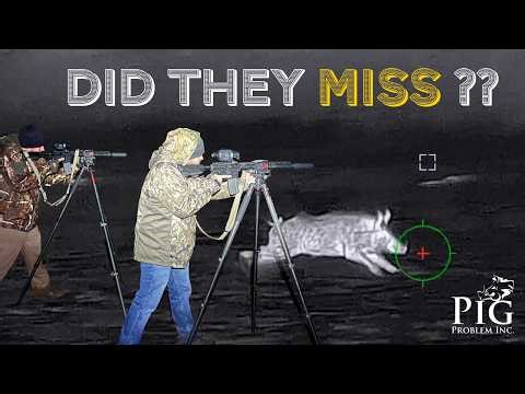 Did They Miss This Running Hog?! | Night Thermal Hog Hunt