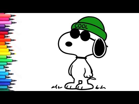 Simple Snoopy Cartoon Drawing, Painting & Colouring for Kids and Toddlers_ Kids Art