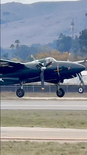 Twin Engine Grumman Cat comes in for landing: F7F Tigercat