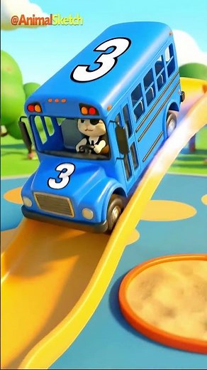 WHEELS ON THE COLORFUL BUS SONG!🚌🌈| Fun Nursery Rhymes For Kids | Learn Colors w/‪@AnimalSketch‬​