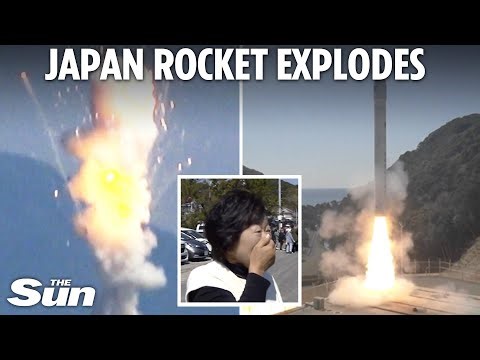 Japanese space rocket EXPLODES in huge fireball moments after take-off in botched satellite launch
