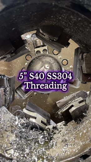 5” threading on this glorious Tuesday. #tuesday #stainlesssteel #threading #welding #usa