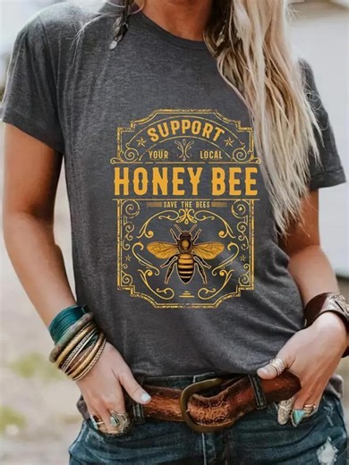 Support Your Local Honey Bee Shirt, Save the Bees Tee, Vintage Bee Graphic T Shirt, Beekeeper Gift, Nature Lover Unisex Shirt - Etsy