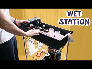 Wet station with Jobo CPE2+ for darkroom and print for the frame from previous video