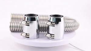 Universal 24" Flexible Radiator Hose Stainless Steel Universal Water Hoses Adapter Coolant Radiator Hose Kit Could be Used with 1-1/4", 1-1/2", 1-3/4" or 1-5/8" Radiator Necks (Silver)