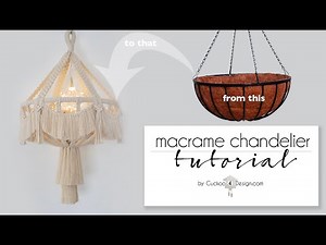 Cool DIY Macrame Chandelier made from metal planter